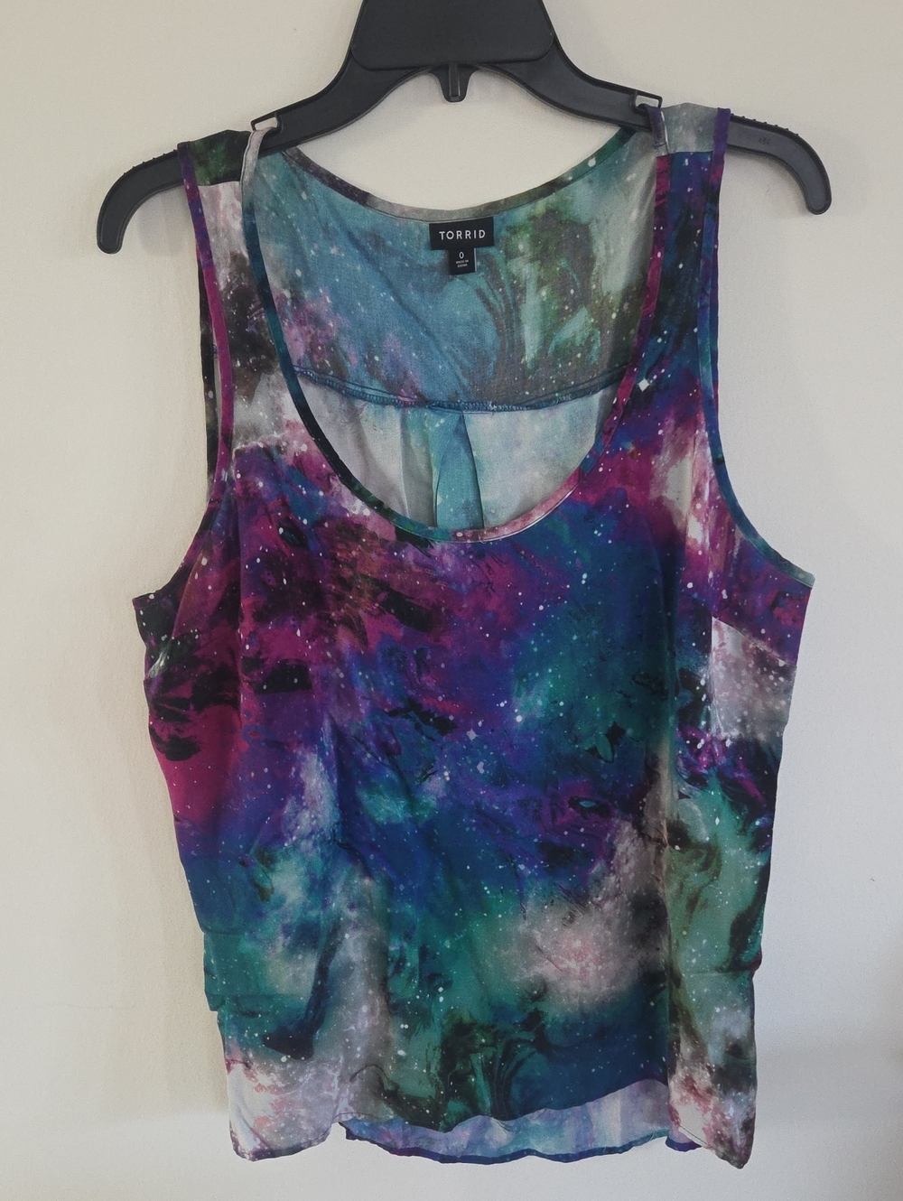 torrid Galaxy Print Scoop Neck Tank Top - Teal, Purple, Pink